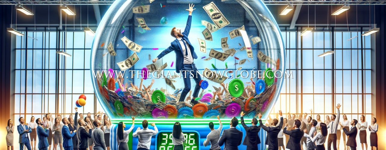 Inflatable Cash Grabber Hire From The Giant Snow Globe